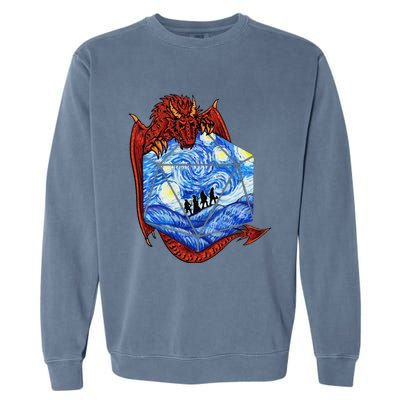 Funny Nerdy Gamer Fantasy Art Starry Night Gift Garment-Dyed Sweatshirt