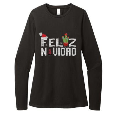 Feliz Navidad Graphic Spanish Christmas Holiday Womens CVC Long Sleeve Shirt