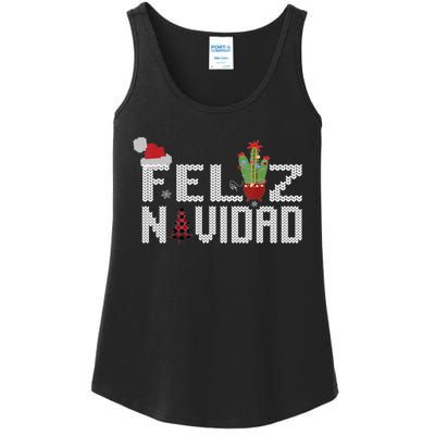 Feliz Navidad Graphic Spanish Christmas Holiday Ladies Essential Tank