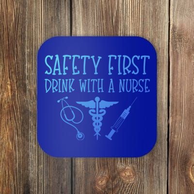 Funny Nurse Gift Safety First With A Nurse Rn Np Party Gift Coaster