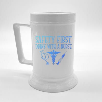 Funny Nurse Gift Safety First With A Nurse Rn Np Party Gift Beer Stein