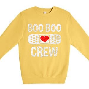 Funny Nurse Ghost Boo Crew Halloween Costumes Premium Crewneck Sweatshirt