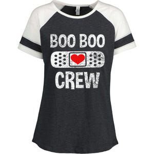 Funny Nurse Ghost Boo Crew Halloween Costumes Enza Ladies Jersey Colorblock Tee