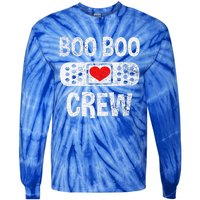 Funny Nurse Ghost Boo Crew Halloween Costumes Tie-Dye Long Sleeve Shirt