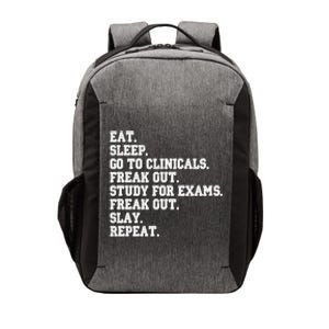 Funny Nurse Gift Eat Sleep Clinicals Freak Out Slay Rn Lpn Meaningful Gift Vector Backpack