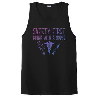 Funny Nurse Gift Safety First With A Nurse Rn Np Party Gift PosiCharge Competitor Tank