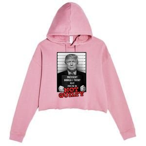 Funny Not Guilty Donald Trump Mug Shot Crop Fleece Hoodie