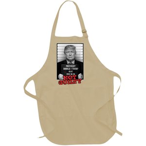 Funny Not Guilty Donald Trump Mug Shot Full-Length Apron With Pockets