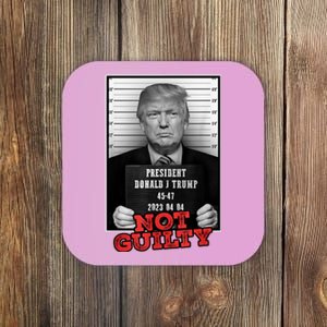 Funny Not Guilty Donald Trump Mug Shot Coaster