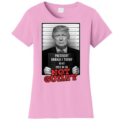 Funny Not Guilty Donald Trump Mug Shot Women's T-Shirt