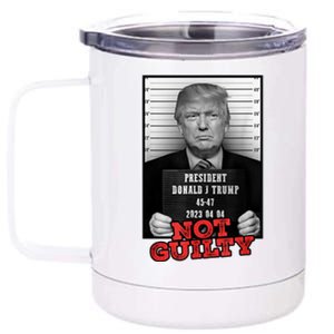 Funny Not Guilty Donald Trump Mug Shot 12 oz Stainless Steel Tumbler Cup