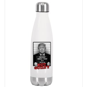 Funny Not Guilty Donald Trump Mug Shot Stainless Steel Insulated Water Bottle