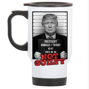 Funny Not Guilty Donald Trump Mug Shot Stainless Steel Travel Mug