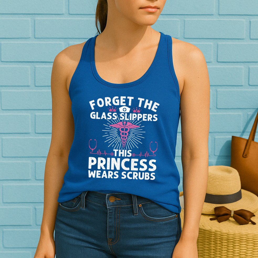 Funny Nurse Gift Cool This Princess Wears Scrubs Gift Womens Tank Top