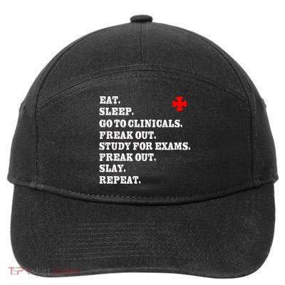 Funny Nurse Gift Slay Rn Lpn Clinicals Nursing School Gift 7-Panel Snapback Hat
