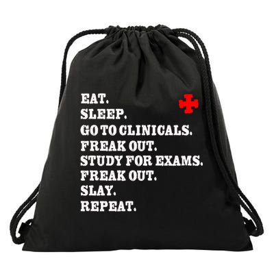 Funny Nurse Gift Slay Rn Lpn Clinicals Nursing School Gift Drawstring Bag