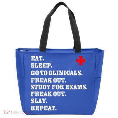 Funny Nurse Gift Slay Rn Lpn Clinicals Nursing School Gift Zip Tote Bag