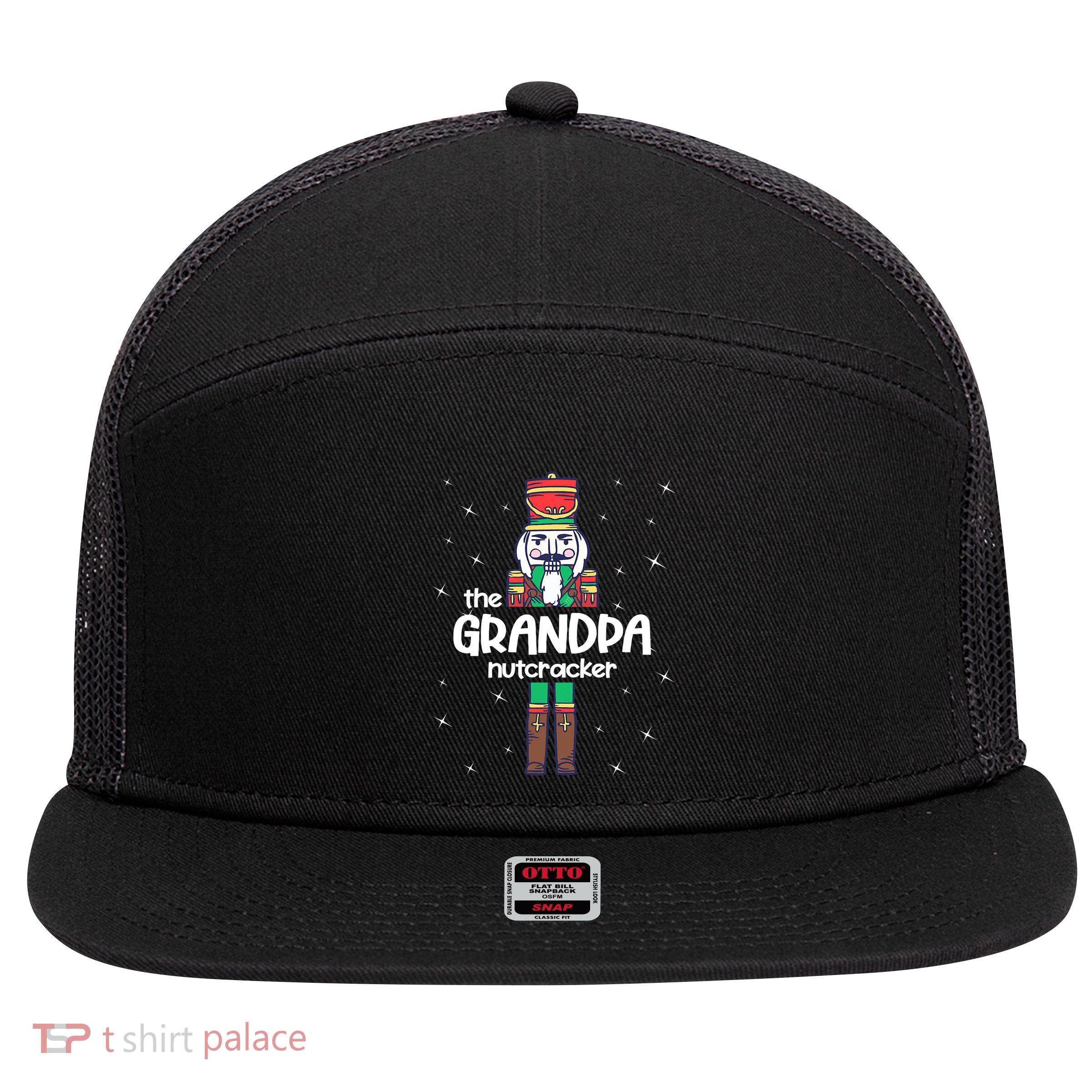 Funny Nutcracker Grandpa Love Ballet Dance Christmas 7 Panel Mesh Trucker Snapback Hat