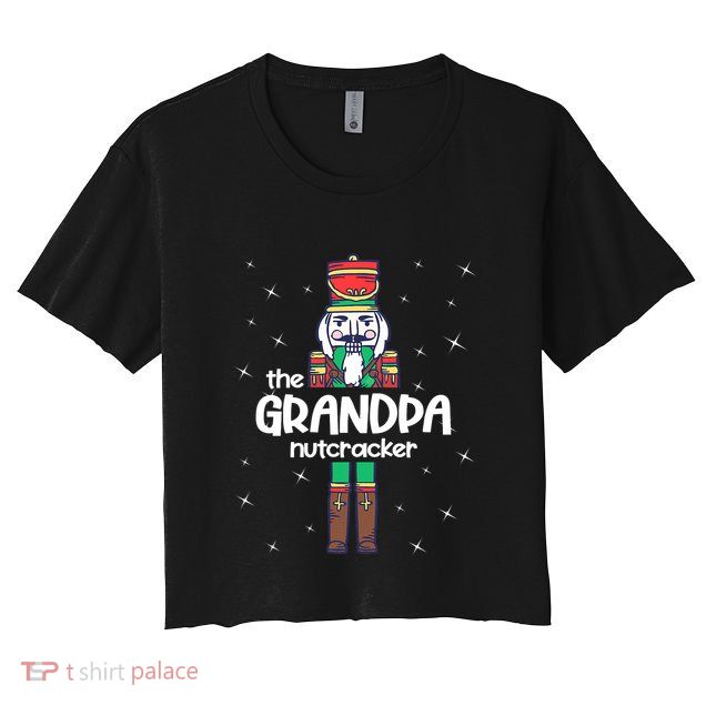 Funny Nutcracker Grandpa Love Ballet Dance Christmas Crop Top