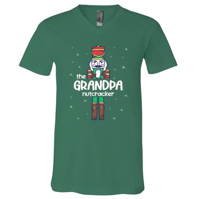 Funny Nutcracker Grandpa Love Ballet Dance Christmas V-Neck T-Shirt