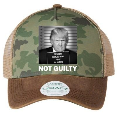 Funny Not Guilty Trump Mug Shot Legacy Tie Dye Trucker Hat