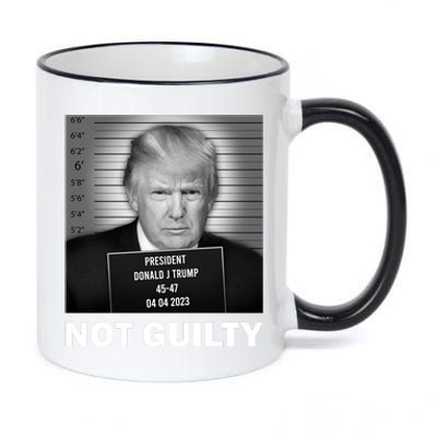 Funny Not Guilty Trump Mug Shot 11oz Black Color Changing Mug