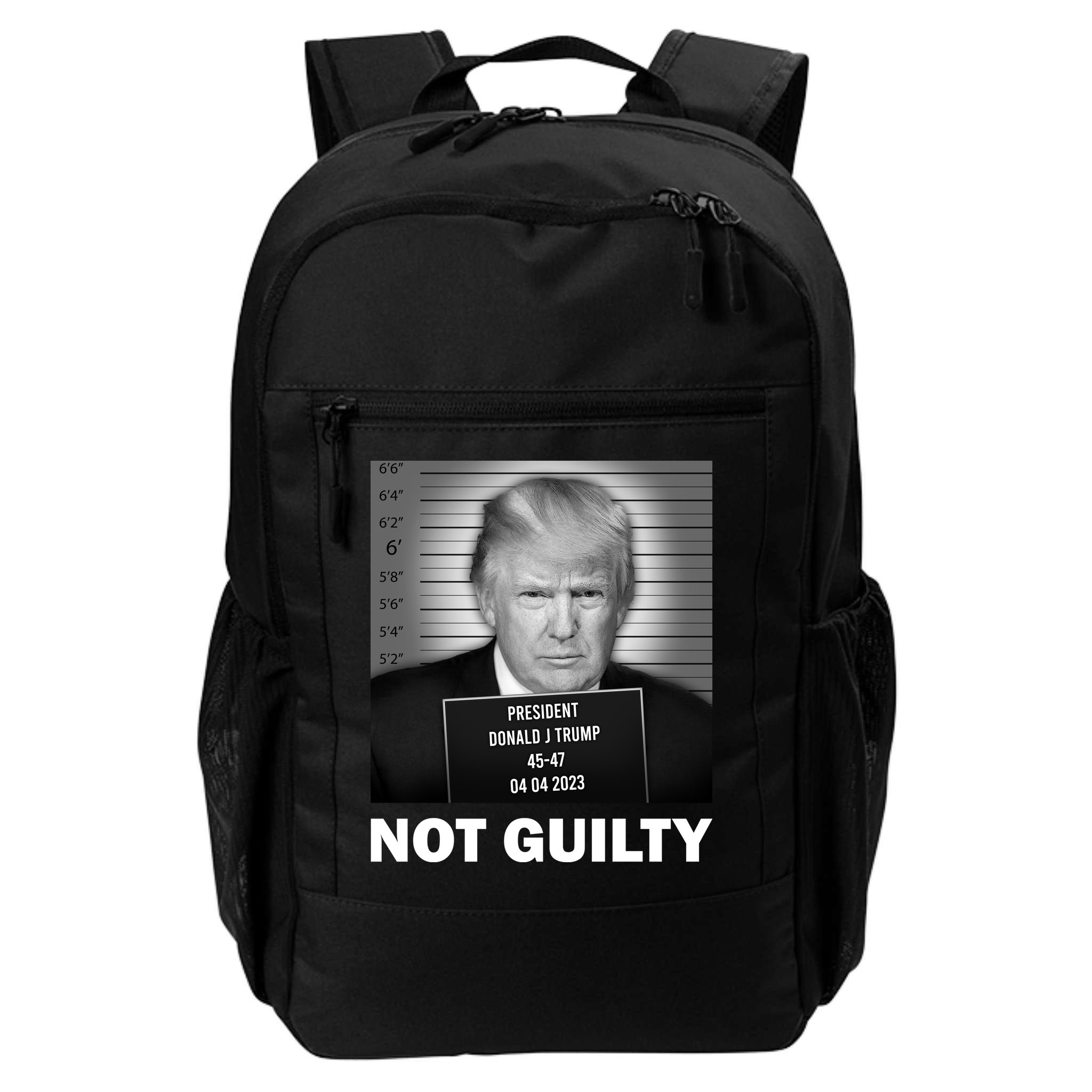 Funny Not Guilty Trump Mug Shot Backpack