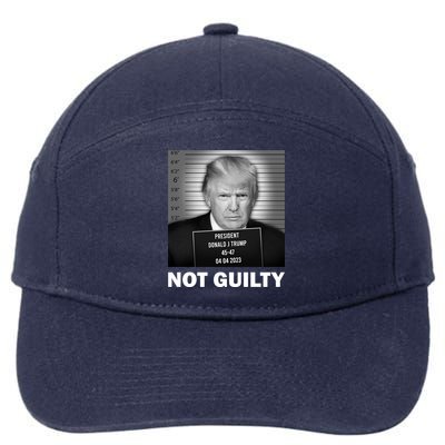 Funny Not Guilty Trump Mug Shot 7-Panel Snapback Hat