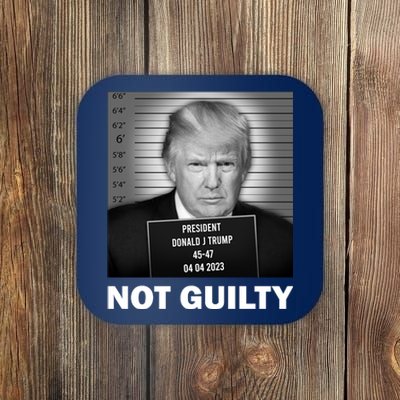 Funny Not Guilty Trump Mug Shot Coaster