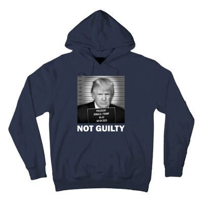 Funny Not Guilty Trump Mug Shot Tall Hoodie