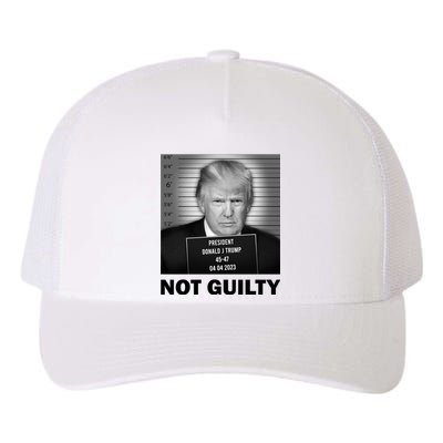 Funny Not Guilty Trump Mug Shot Yupoong Adult 5-Panel Trucker Hat