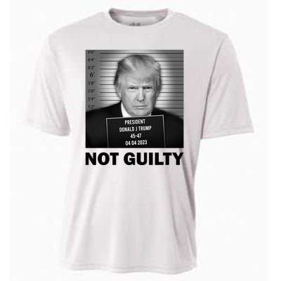 Funny Not Guilty Trump Mug Shot Cooling Performance Crew T-Shirt