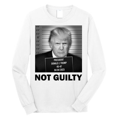 Funny Not Guilty Trump Mug Shot Long Sleeve Shirt