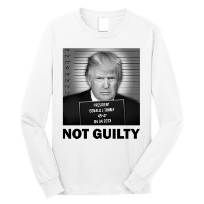 Funny Not Guilty Trump Mug Shot Long Sleeve Shirt