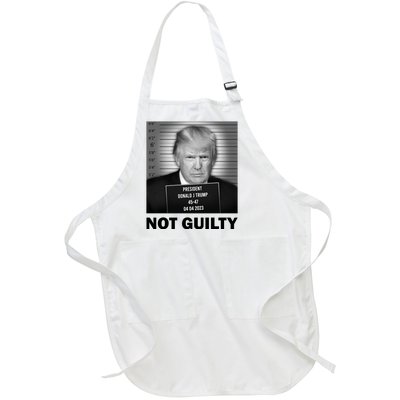 Funny Not Guilty Trump Mug Shot Full-Length Apron With Pockets