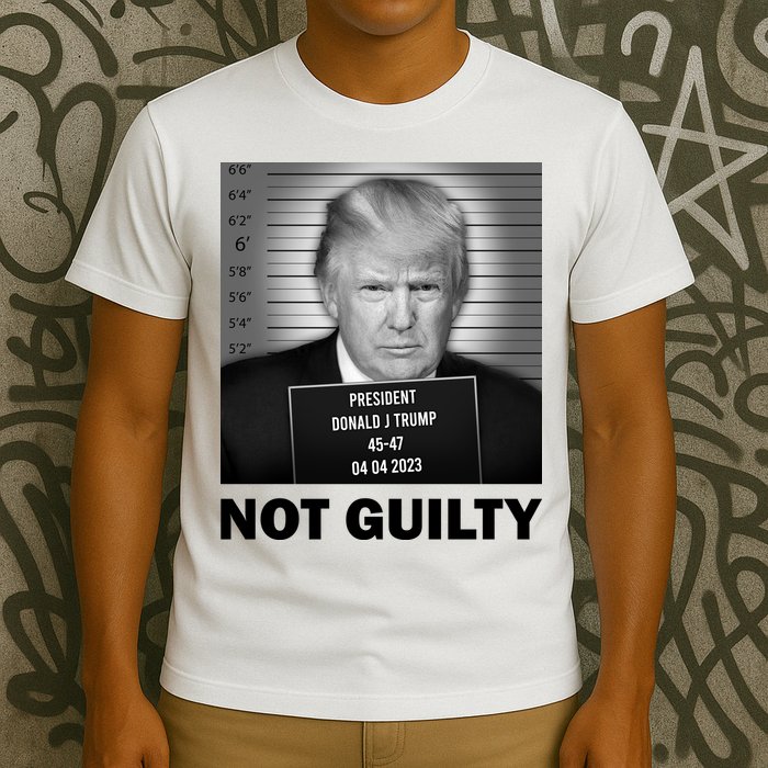 Funny Not Guilty Trump Mug Shot T-Shirt
