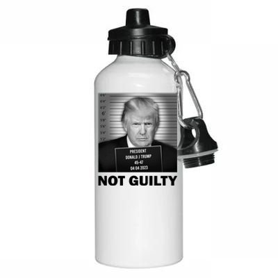 Funny Not Guilty Trump Mug Shot Aluminum Water Bottle 