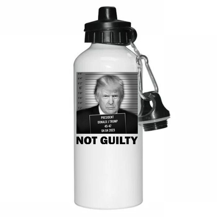 Funny Not Guilty Trump Mug Shot Aluminum Water Bottle 