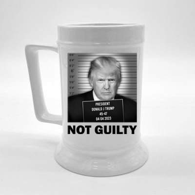 Funny Not Guilty Trump Mug Shot Beer Stein