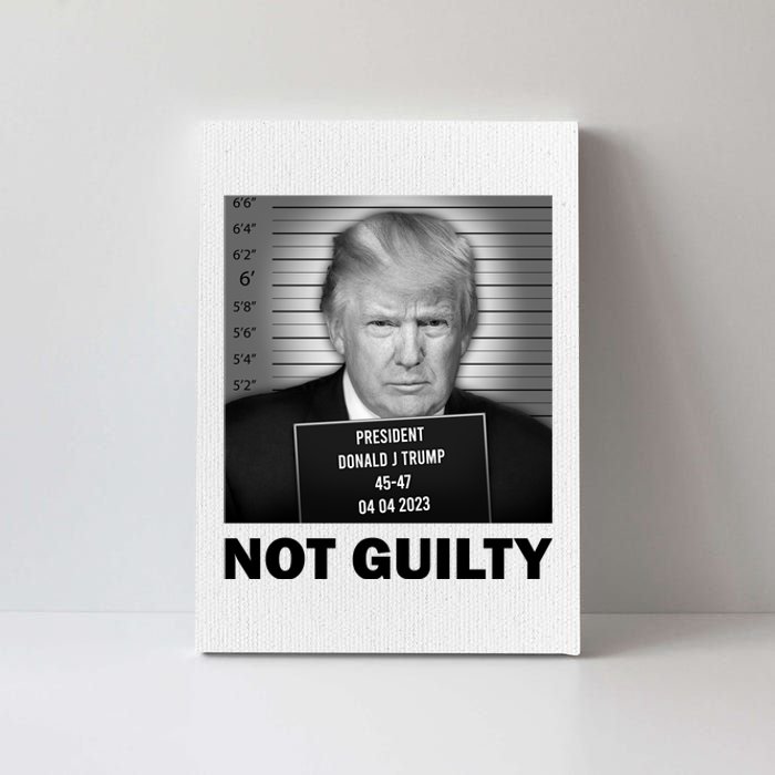 Funny Not Guilty Trump Mug Shot Canvas