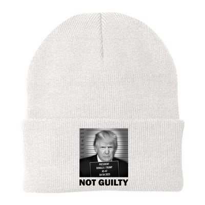 Funny Not Guilty Trump Mug Shot Knit Cap Winter Beanie