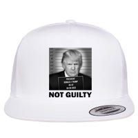 Funny Not Guilty Trump Mug Shot Flat Bill Trucker Hat