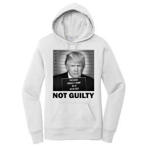 Funny Not Guilty Trump Mug Shot Women's Pullover Hoodie