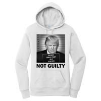 Funny Not Guilty Trump Mug Shot Women's Pullover Hoodie