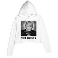 Funny Not Guilty Trump Mug Shot Crop Fleece Hoodie