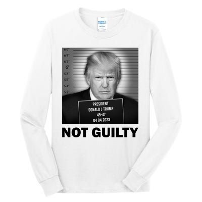 Funny Not Guilty Trump Mug Shot Tall Long Sleeve T-Shirt