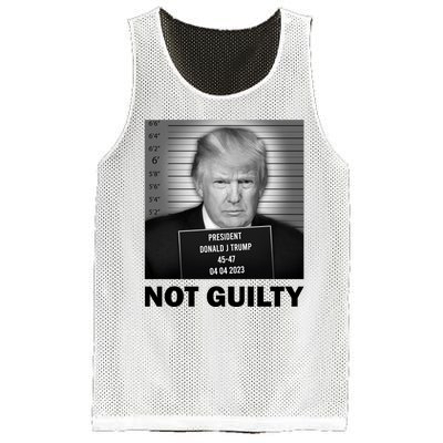 Funny Not Guilty Trump Mug Shot Mesh Reversible Basketball Jersey Tank