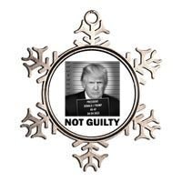 Funny Not Guilty Trump Mug Shot Metallic Star Ornament