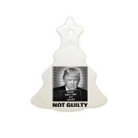 Funny Not Guilty Trump Mug Shot Ceramic Tree Ornament