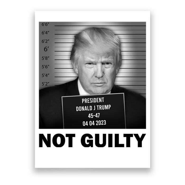 Funny Not Guilty Trump Mug Shot Poster